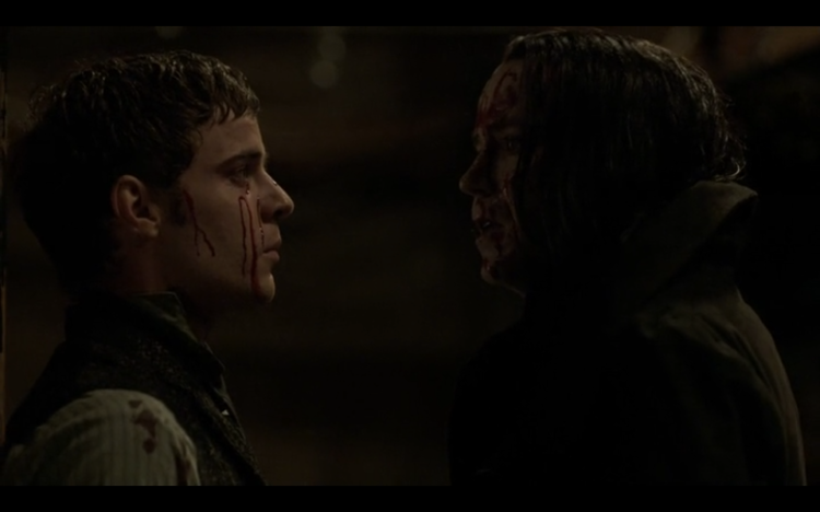 Victor Frankenstein (Harry Treadaway) and his Creature (Rory Kinnear) in Showtime's Penny Dreadful (2014)